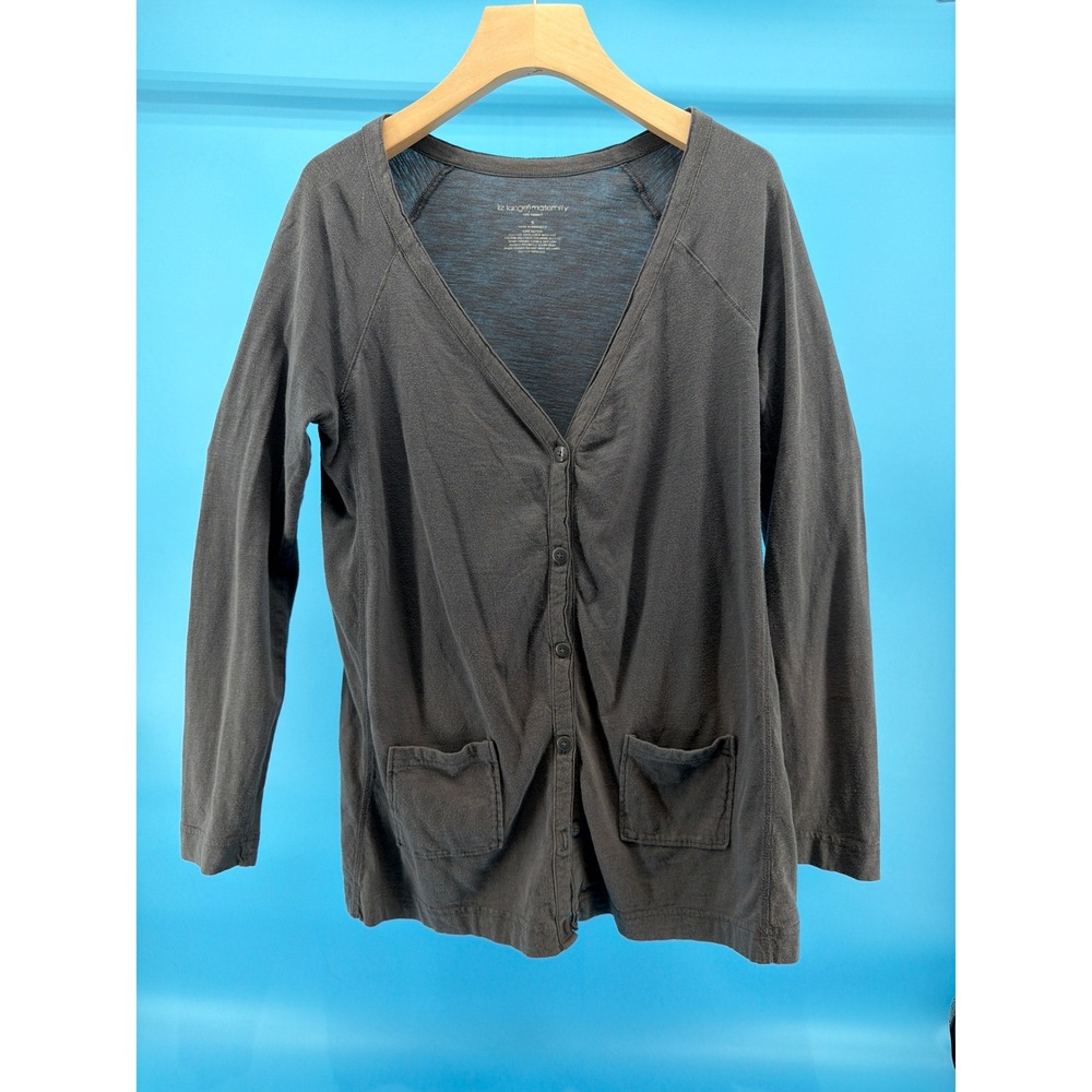 Liz Lange Maternity for Target Charcoal Gray Cotton Button Front Cardigan Size S